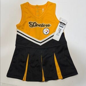 Team Apparel Kids Steelers Cheer Dress - Gold and Black